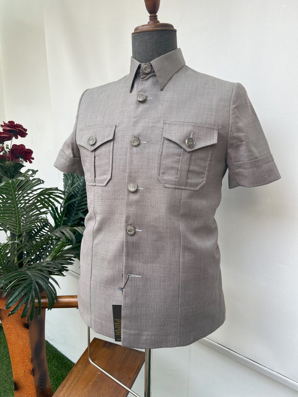 Gray French safari Suit