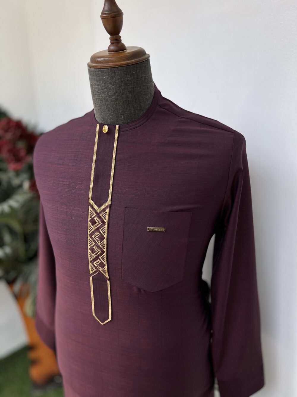 Burgundy embroidered kaftan/native wear