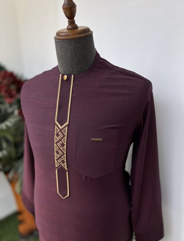 Burgundy embroidered kaftan/native wear