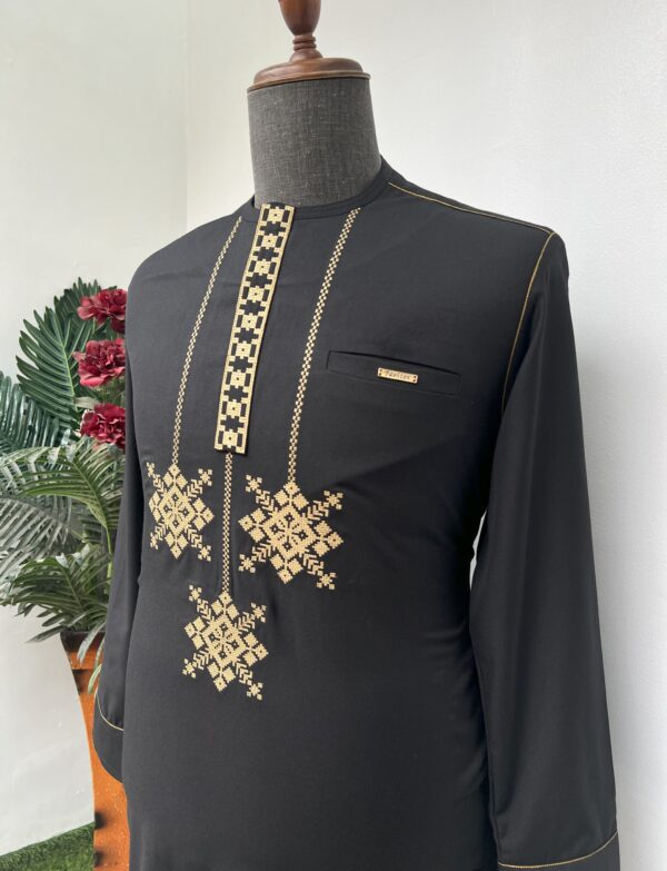 Black embroidered kaftan /Native wear