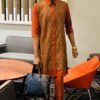 Laced burnt orange kaftan/Native wear