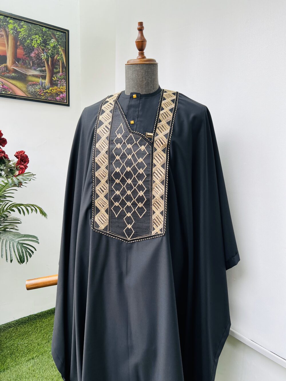 Black golden embroidered Agbada