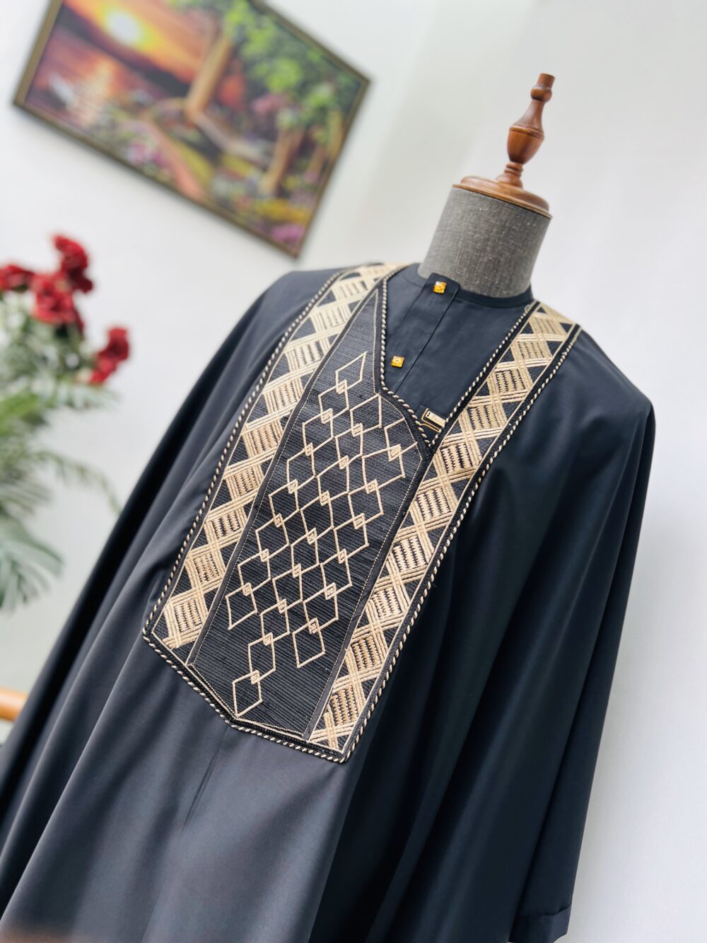 Black golden embroidered Agbada