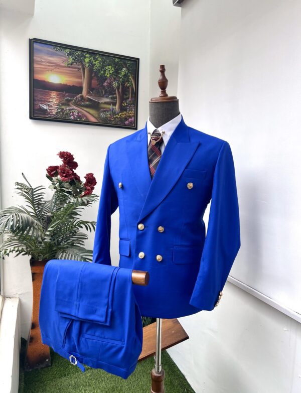 Royal blue double breasted suit