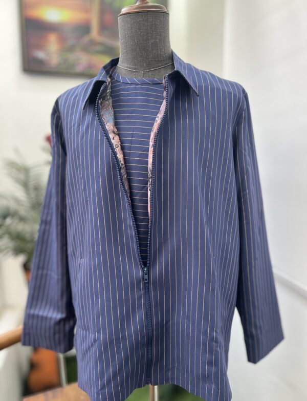 Blue stripe zip detailed Kaftan/Native wear