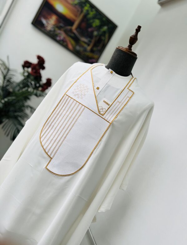 white embroidered Agbada