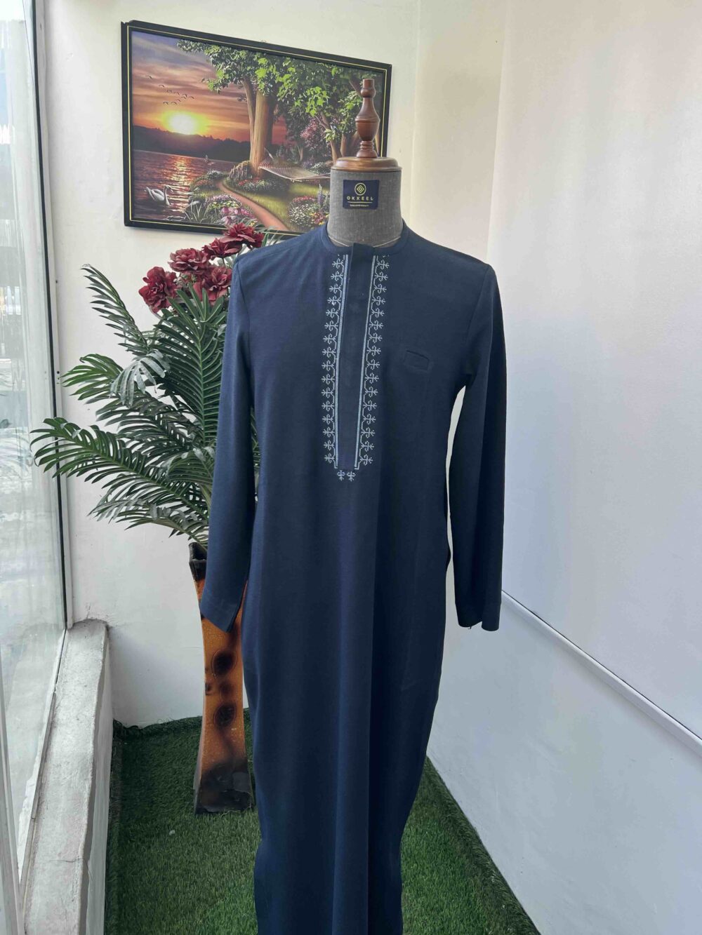 Blue embroidered Arab jalamia