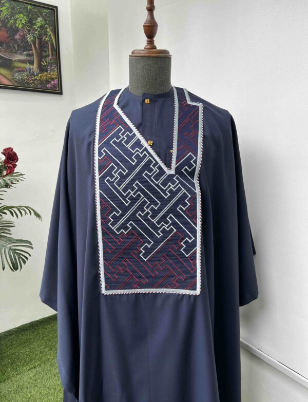 Blue-black embroidered Agbada