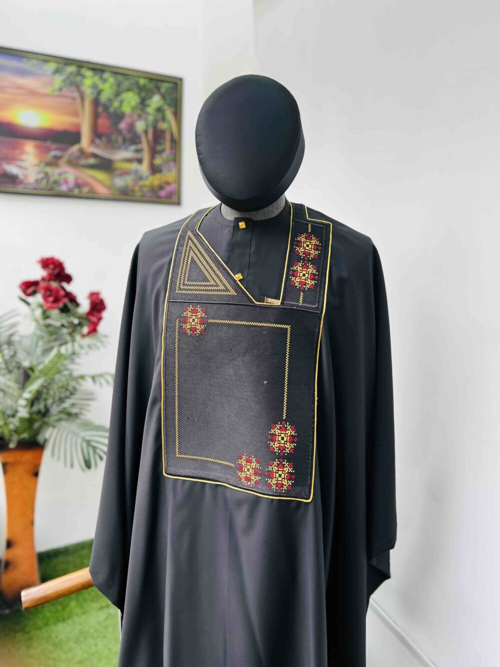 Black embroidered Agbada