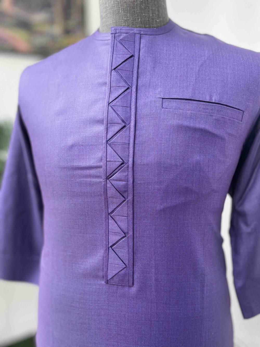 Purple embroidered Agbada