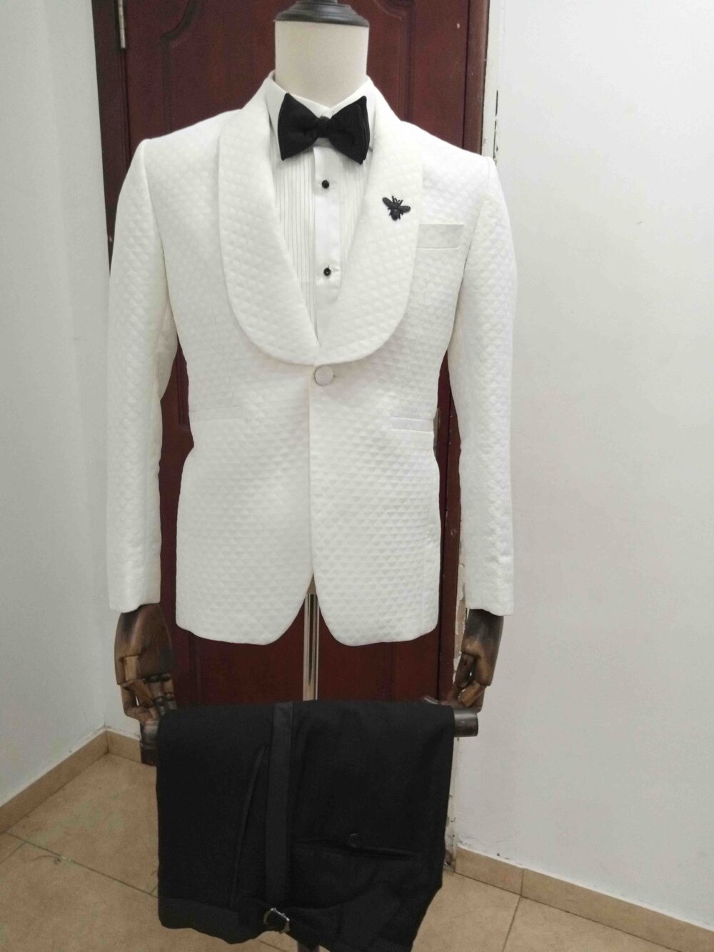 Off-White Jacquard shawl lapel tuxedo suit