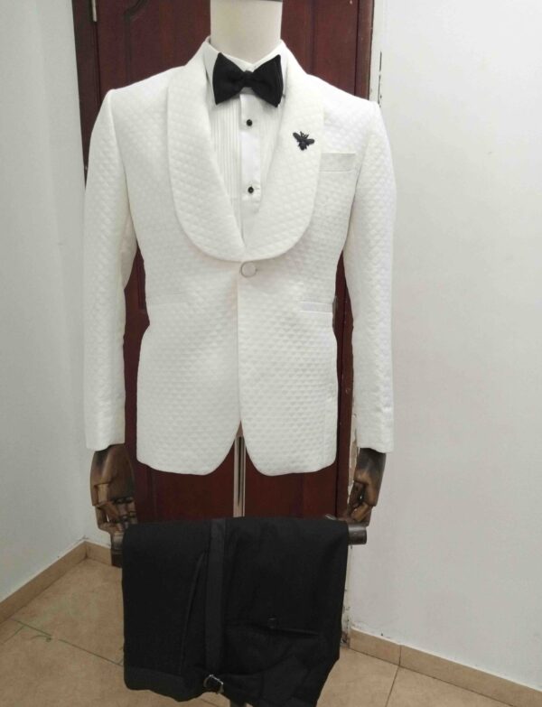 Off-White Jacquard shawl lapel tuxedo suit